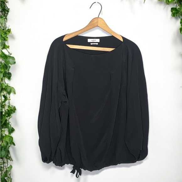 ISABEL MARANT Étoile Black Flowy Minimalist Cupro Pullover Blouse - Picture 1 of 13